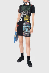 Robe courte en coton Upcyclée - Black