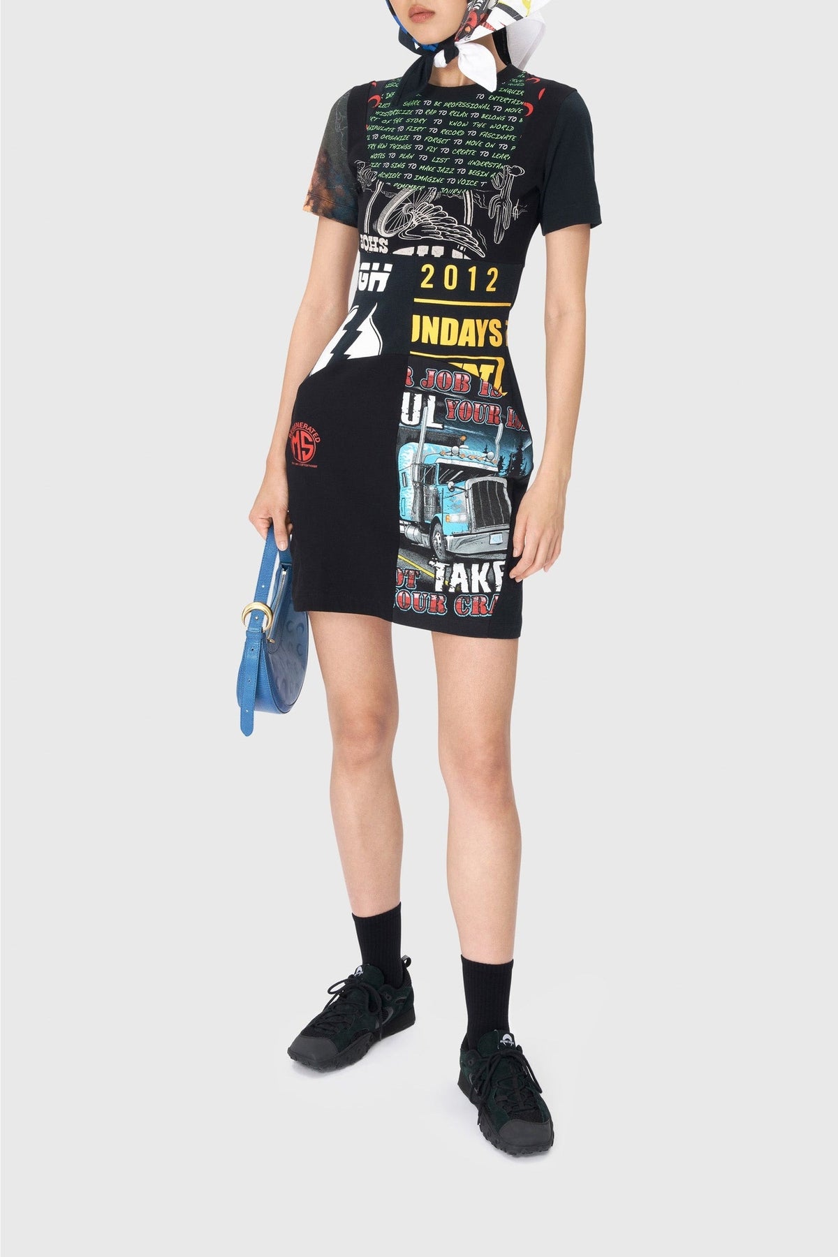 Robe courte en coton Upcyclée - Black