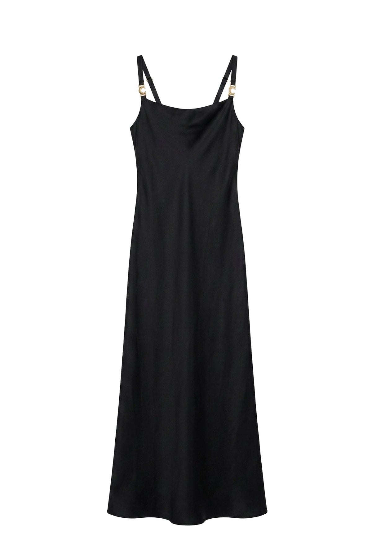 Robe à bretelles en satin - Black