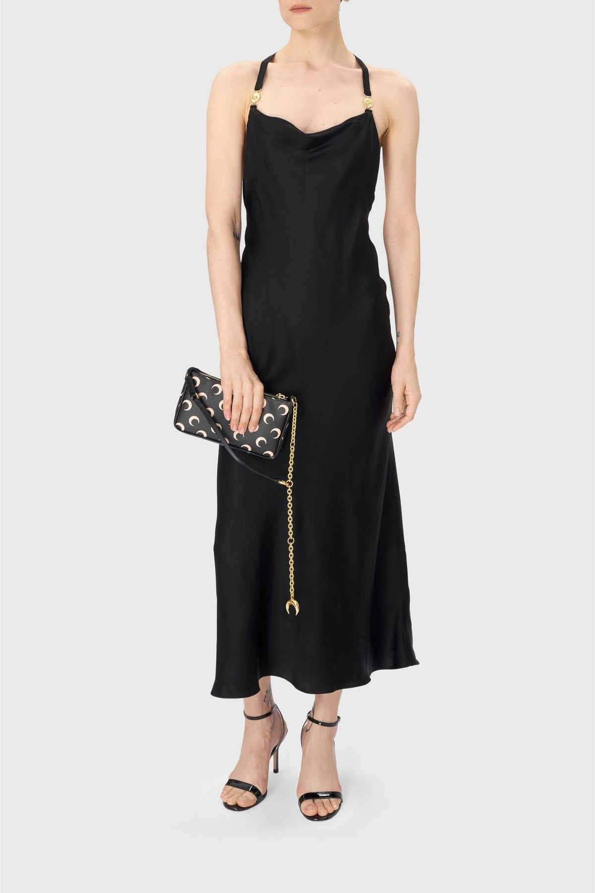 Robe à bretelles en satin - Black