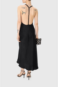 Robe à bretelles en satin - Black