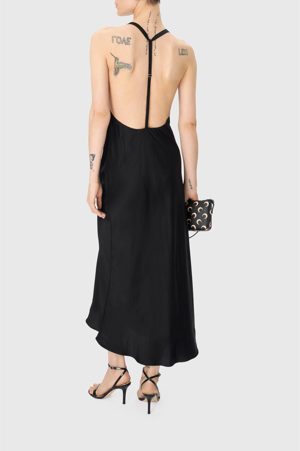 Robe à bretelles en satin - Black
