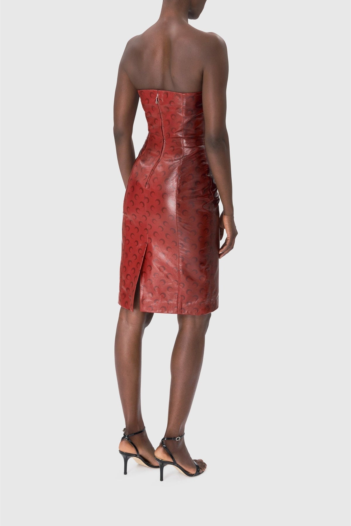 Robe courte Moon en cuir - Red