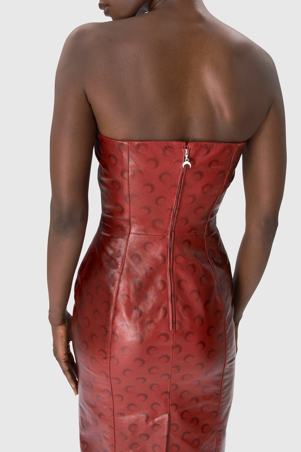 Robe courte Moon en cuir - Red