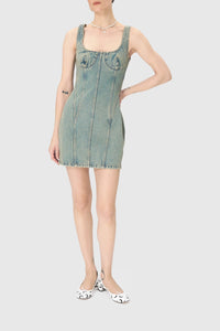 Robe Moon en denim - Light Beige