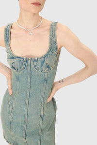 Robe Moon en denim - Light Beige