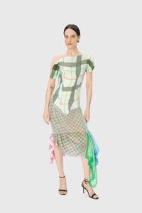 Regenerated Silk Scarves Trapped Dress - Multicolore