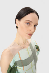 Regenerated Silk Scarves Trapped Dress - Multicolore