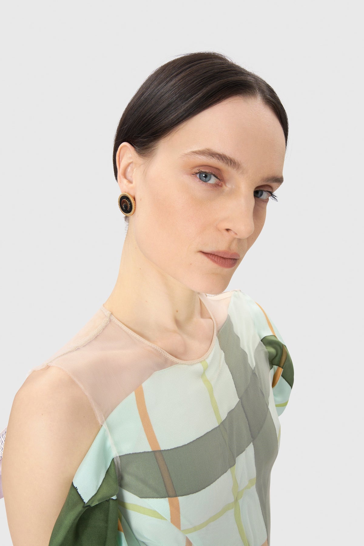 Regenerated Silk Scarves Trapped Dress - Multicolore