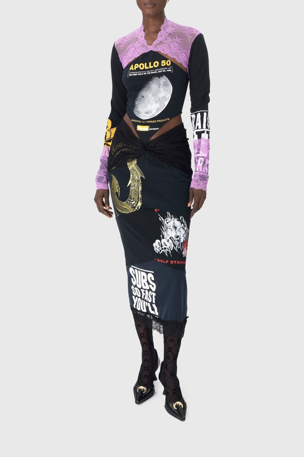 Robe recyclée en coton Upcyclée - Black