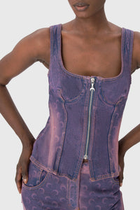 Jupe courte Moon en denim - Lavender