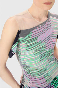 Top Upcyclé en satin - Multicolor