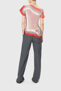 Top Upcyclé en satin - Multicolor