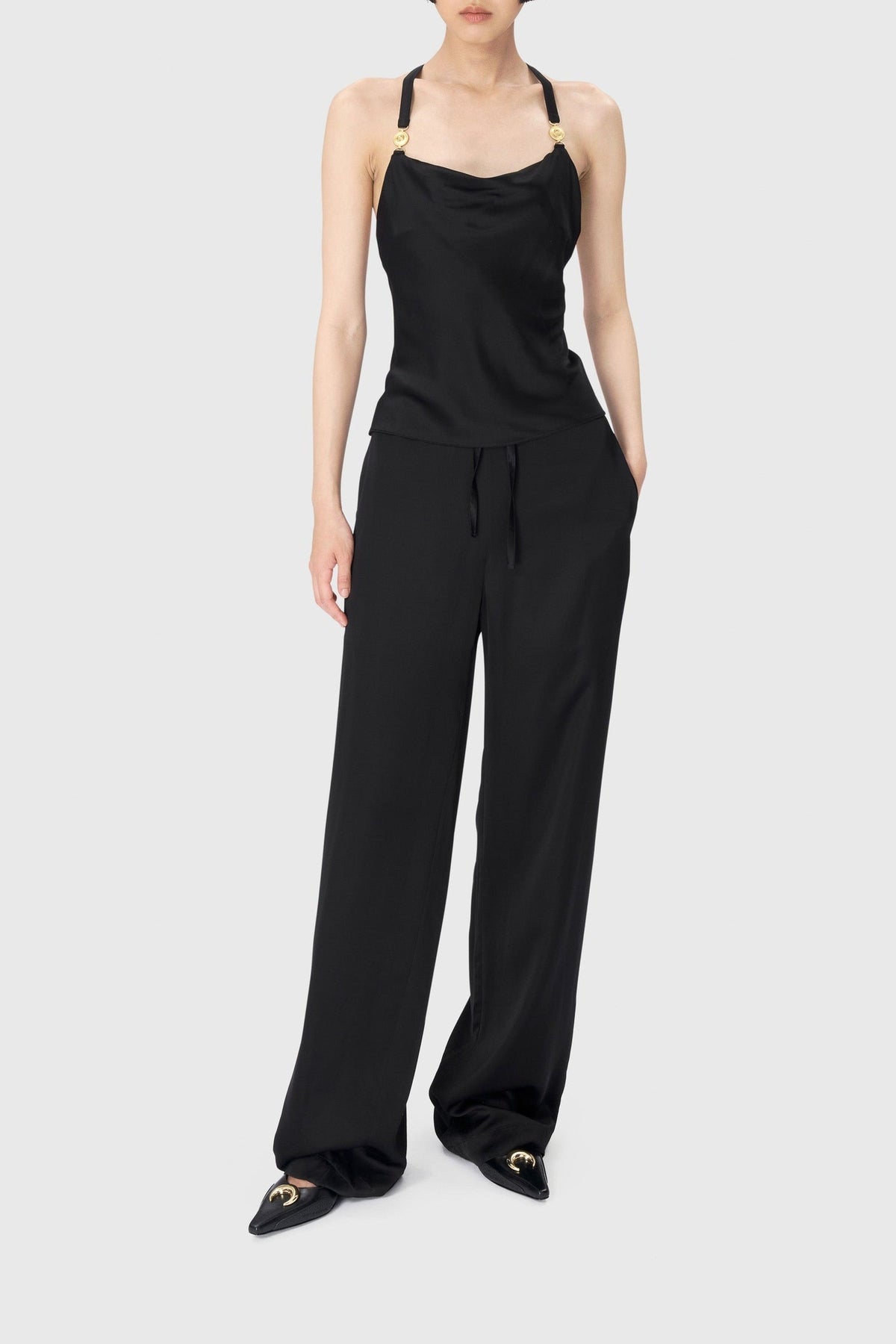Débardeur dos nu en satin - Black