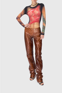 Top en jersey recyclé - Dark Beige