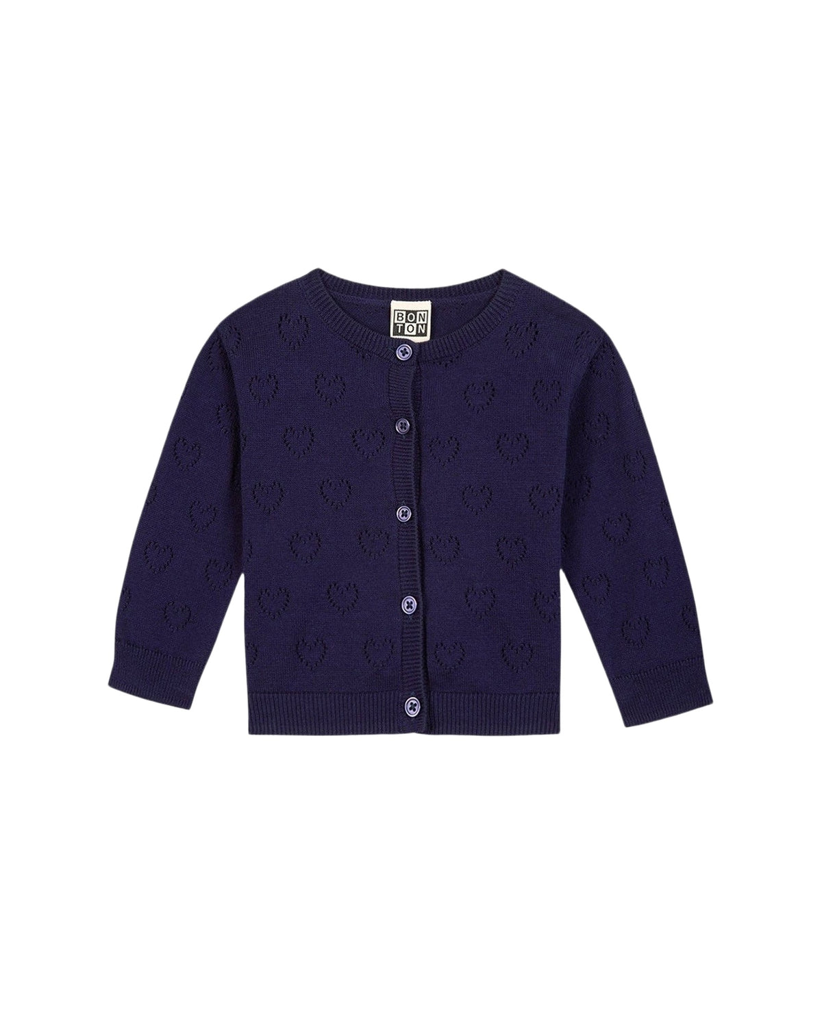 Lilet cotton cardigan - Navy Bonton
