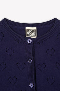 Cardigan Lilet - Navy Bonton