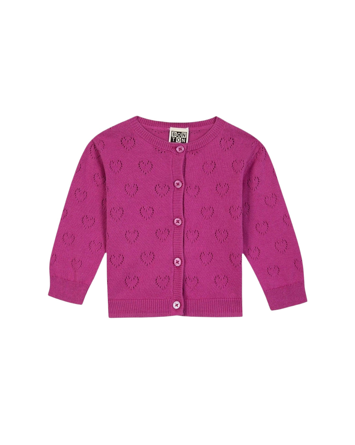 Lilet cotton cardigan - Fuchsia Ouhlala