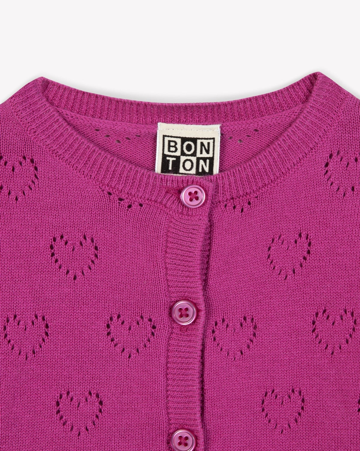 Lilet cotton cardigan - Fuchsia Ouhlala