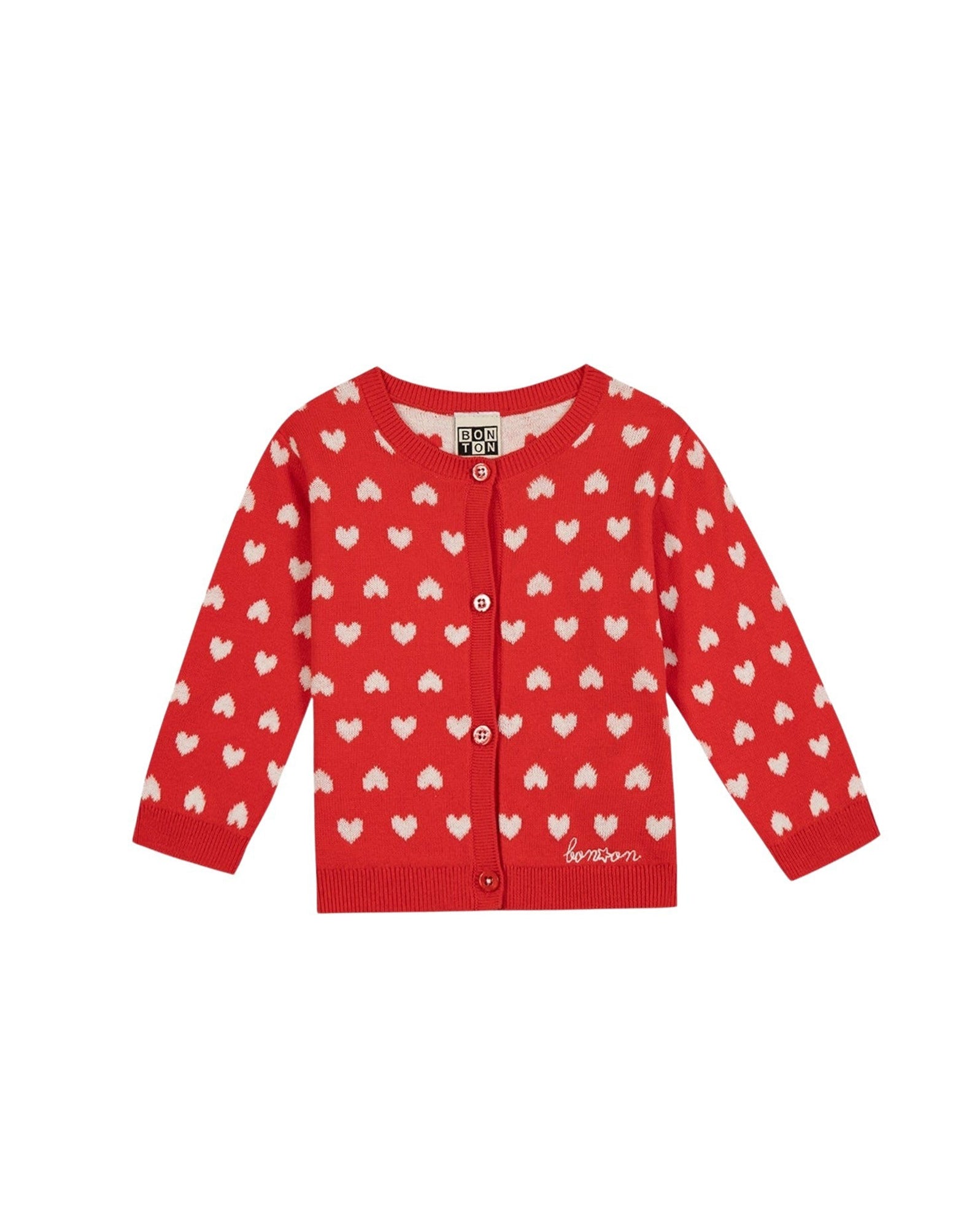Lilet Cardigan - Jacquard Coeur Rouge