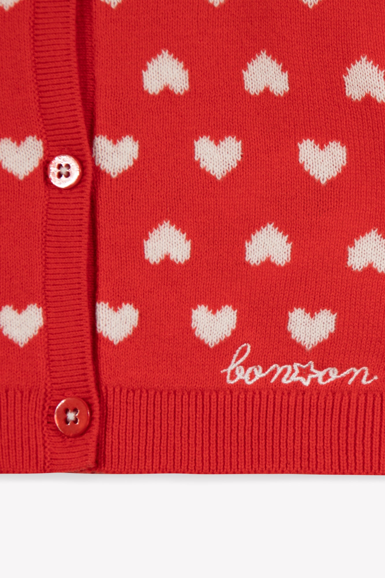 Lilet Cardigan - Jacquard Coeur Rouge