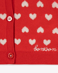 Lilet cotton cardigan - Red Heart Jacquard