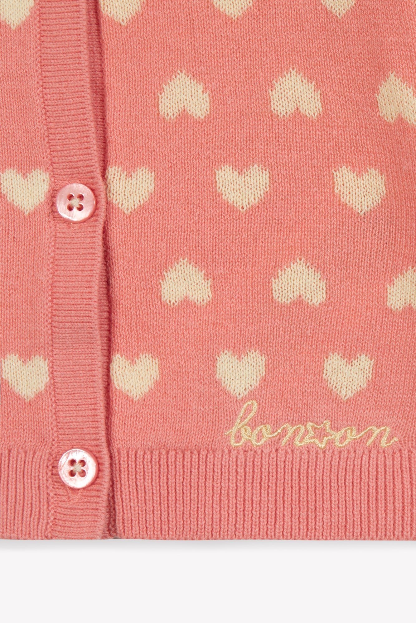 Cardigan Lilet - Jacquard Coeur Rose