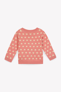 Cardigan Lilet - Jacquard Coeur Rose