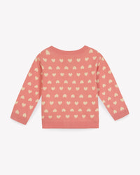 Cardigan Lilet en coton - Jacquard Coeur Rose