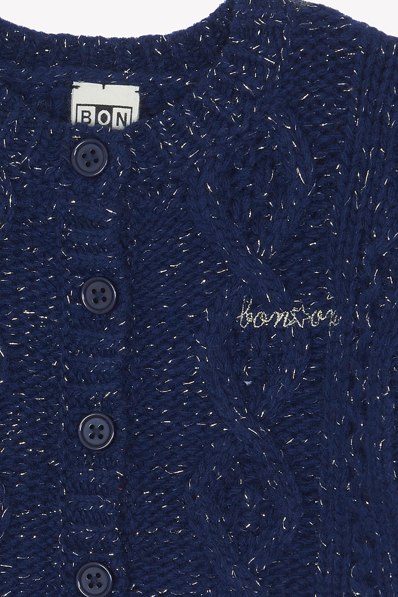Gilet Jasmin en laine - Navy Bonton