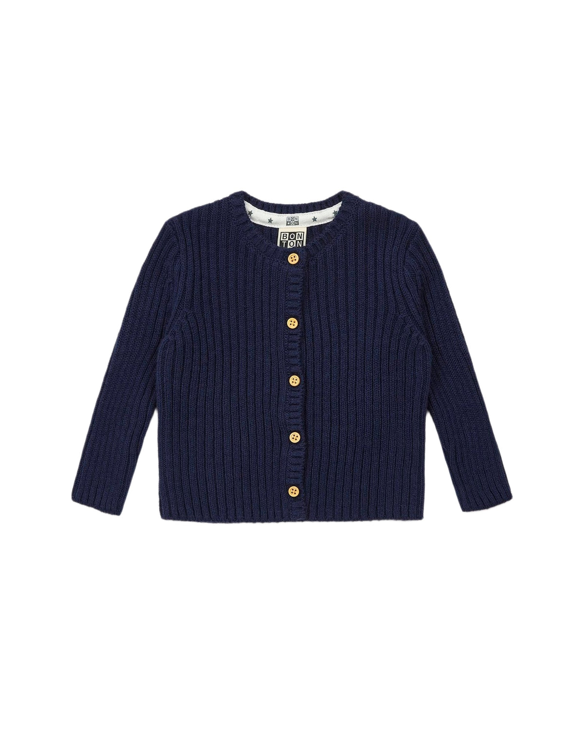 Cotton ribbed ‘Mouton’ cardigan - Navy