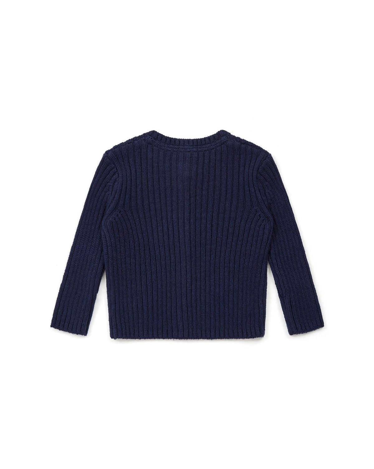 Cotton ribbed ‘Mouton’ cardigan - Navy