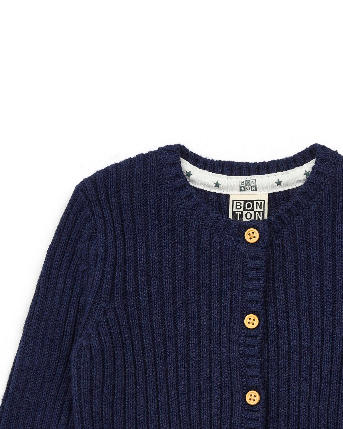 Cotton ribbed ‘Mouton’ cardigan - Navy