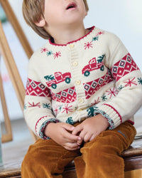 Cardigan Joel en coton - Jacquard Beige