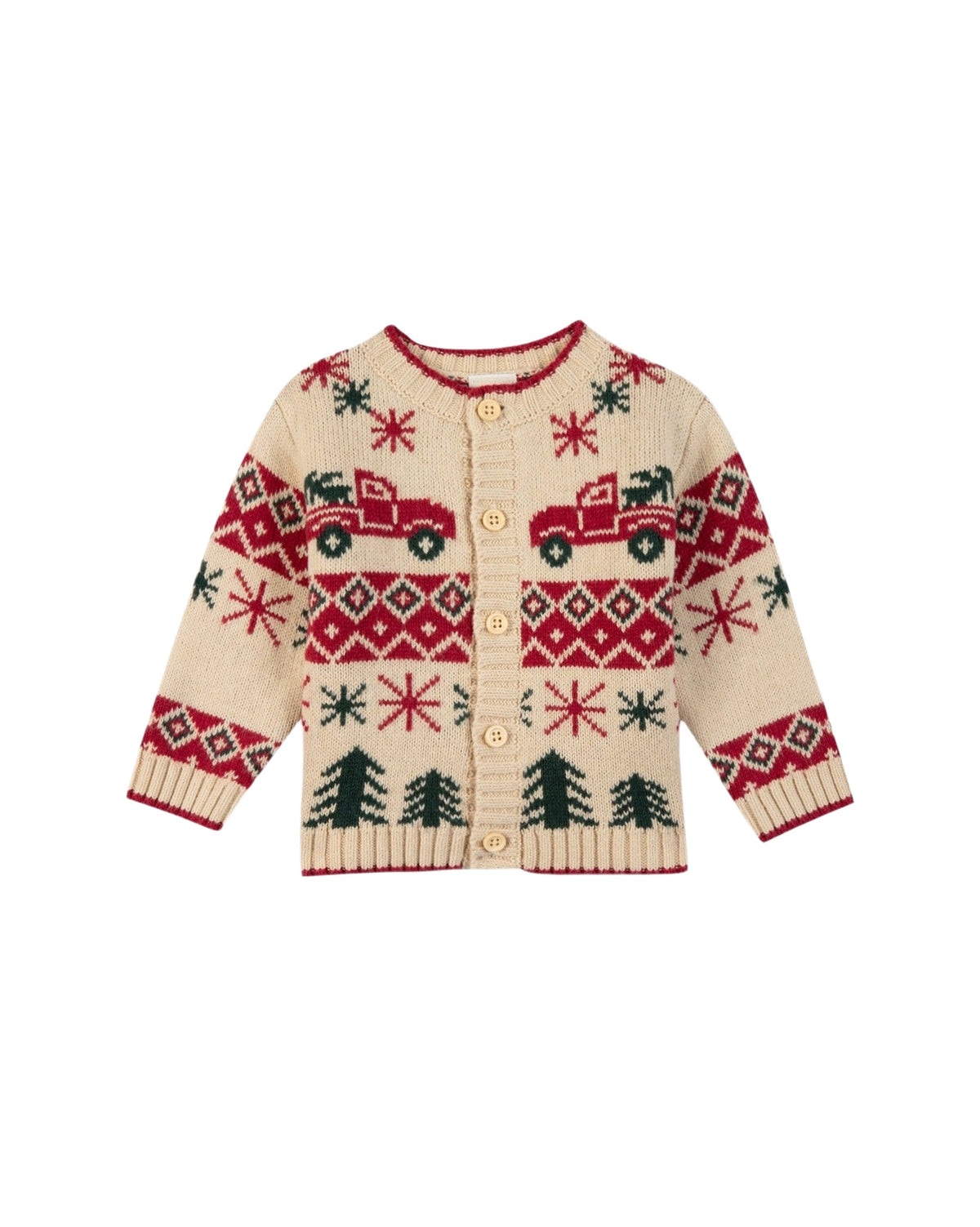 Cardigan Joel en coton - Jacquard Beige