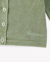 Louis cotton cardigan - Bush Green