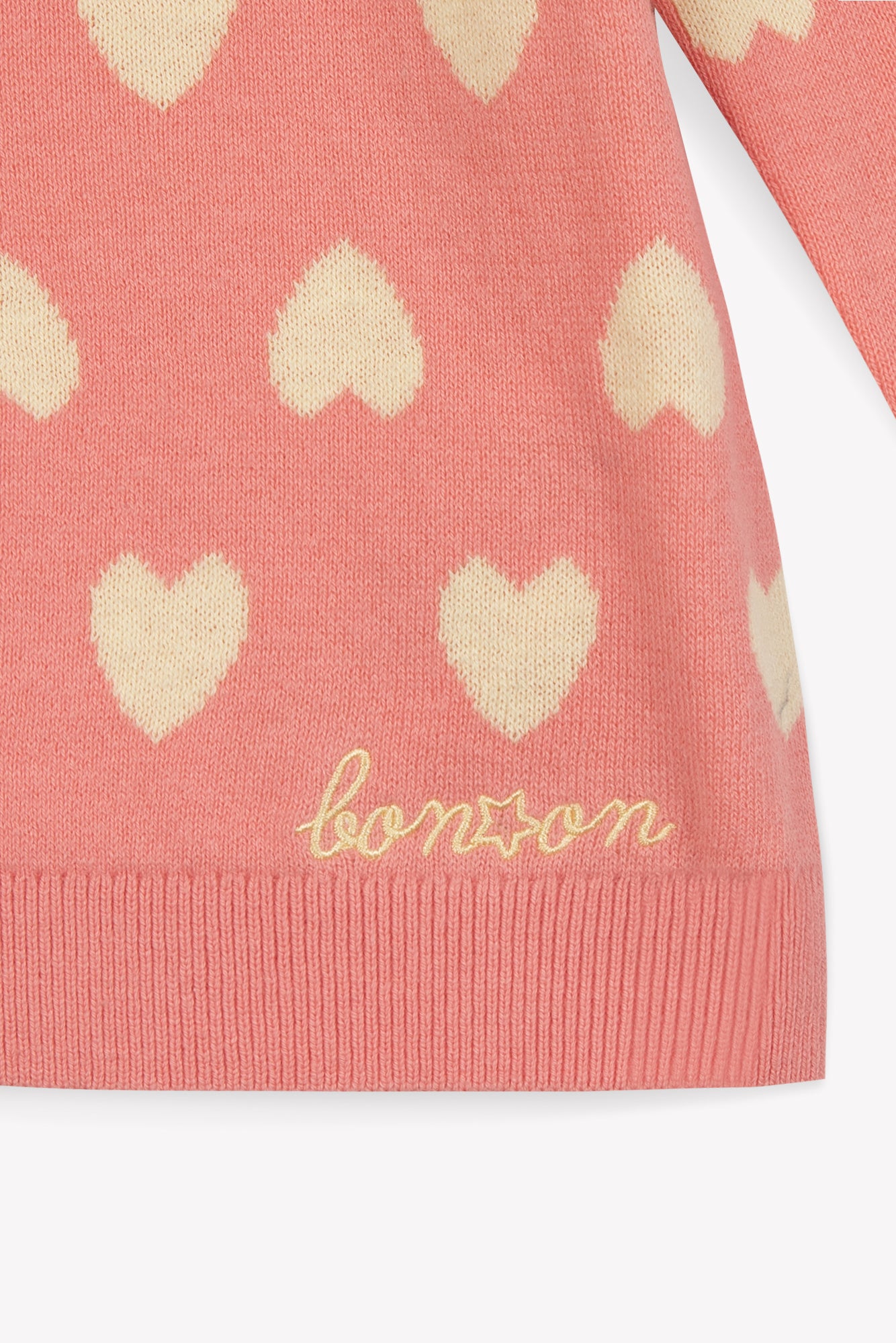 Cardigan Lilou - Jacquard Coeur Rose