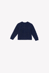 Cardigan Jasmin en laine - Navy Bonton