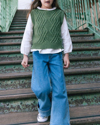 Pull Bernard en coton - Vert Rainette