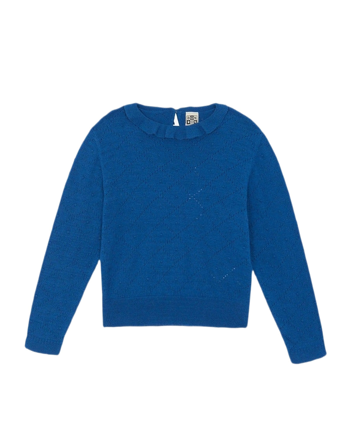 Cotton Ruffled Jumper - Malibleu Blue