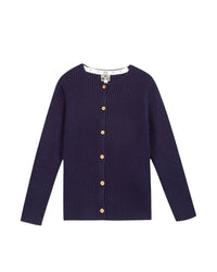 Cotton sheepskin cardigan - Navy Bonton