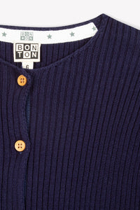 Cardigan Mouton - Navy Bonton