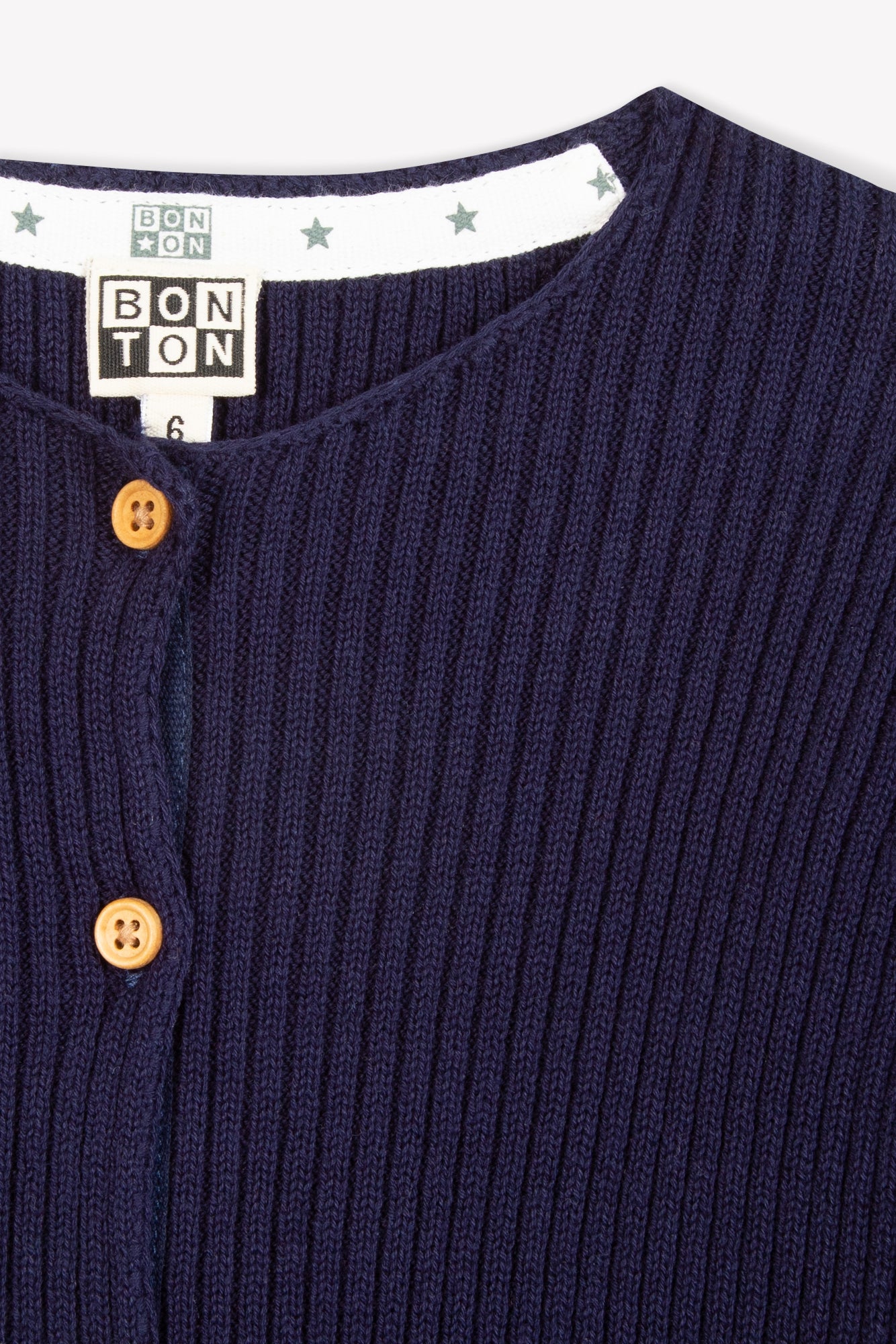 Cardigan Mouton - Navy Bonton