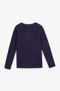 Cardigan Mouton - Navy Bonton