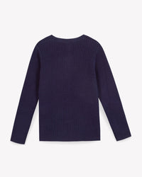 Cotton sheepskin cardigan - Navy Bonton