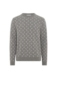 Moon Jacquard Knit Crewneck Sweater - Gris
