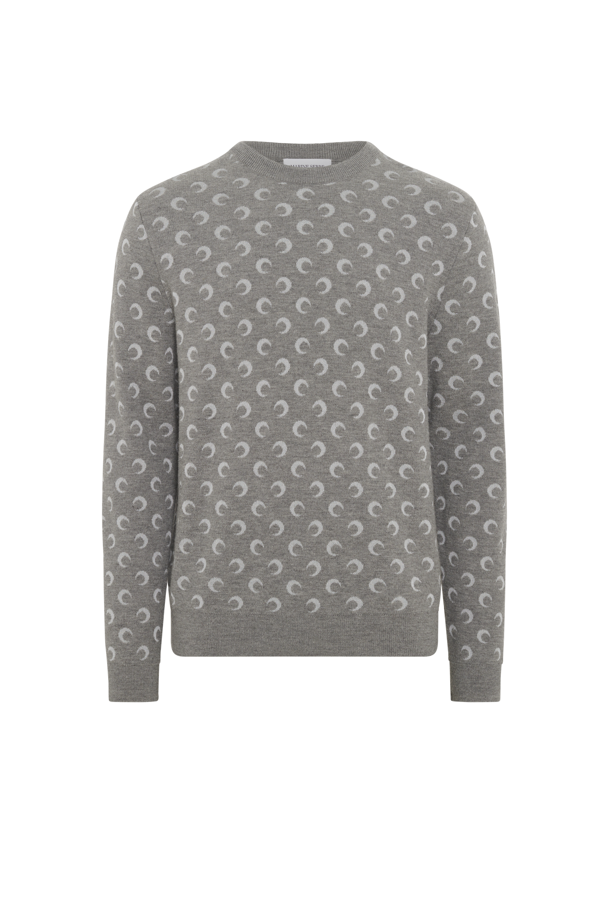 Moon Jacquard Knit Crewneck Sweater - Gris