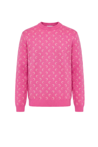 Moon Jacquard Knit Crewneck Sweater - Rose