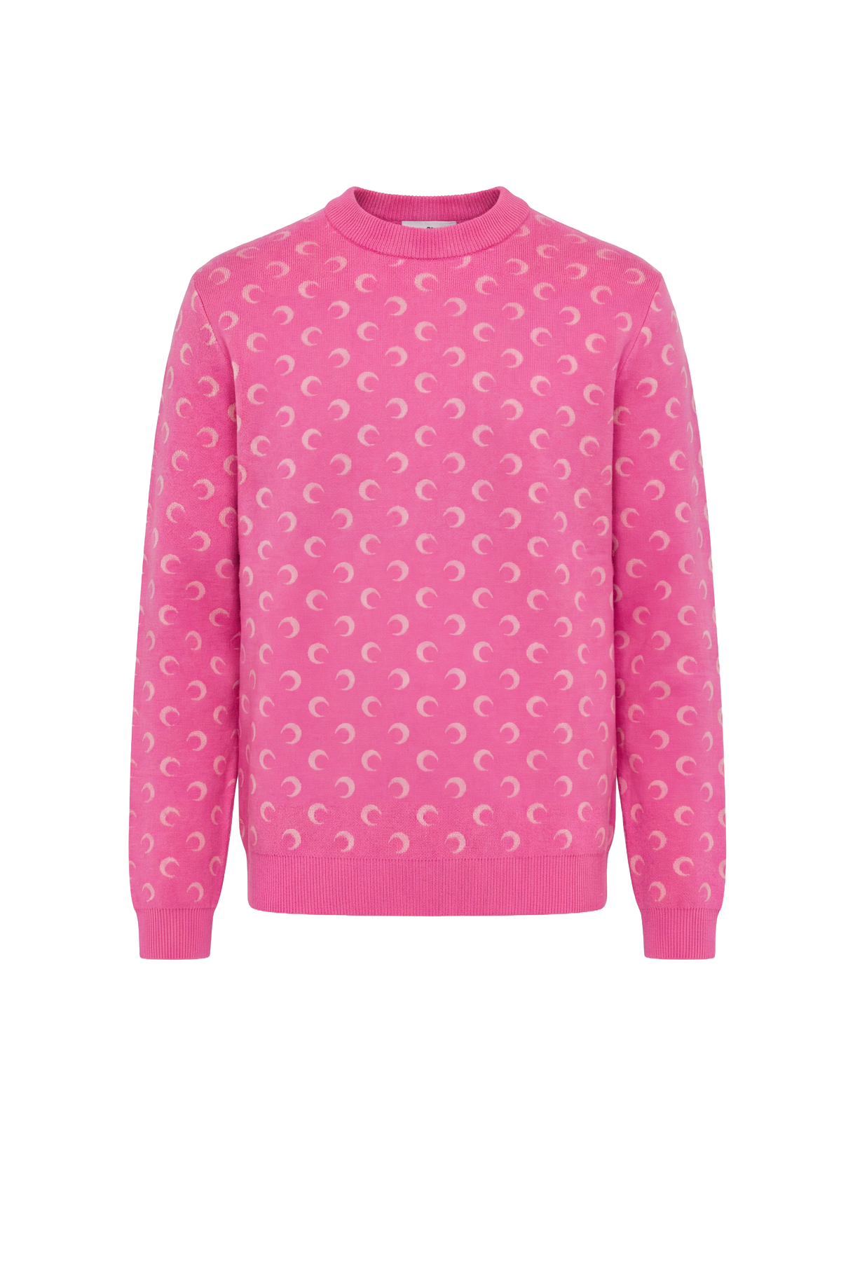 Moon Jacquard Knit Crewneck Sweater - Rose