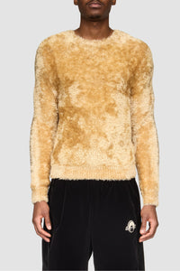 Out - Wild Fluffy Knit Crewneck Sweater - Beige